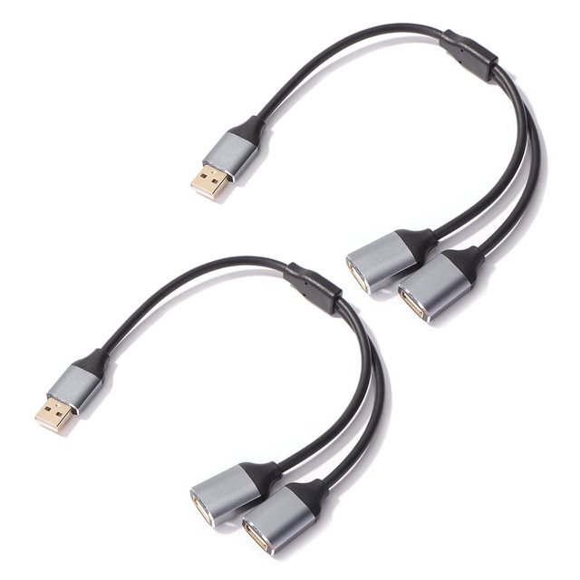 Adaptador de corriente jixopn 2 en 1 con concentrador de datos USB y divisor en Y, cable de extensión de carga USB
