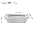 thumbnail image 2 of Bandejas desechables de aluminio Uxcell de 27 oz para llevar, contenedores para barbacoa, horneado y asado, paquete de 12, 2 of 5