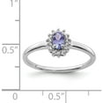 thumbnail image 3 of Sterling Silver Rhodium Tanzanite & Diam. Ring (Size 8) Made In Thailand qdx942-8, 3 of 5