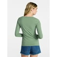 thumbnail image 3 of No Boundaries Crewneck Tee with Long Sleeves, Women's & Women's Plus XXS-4X, 3 of 5