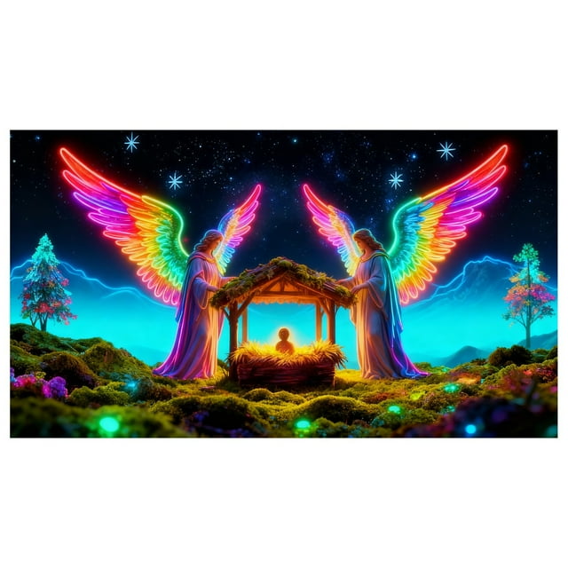 SIfdSeng Get it Fast Garage Door Cover Banner Reactive Design with 2 Lighting Modes for Festive Outdoor Fluorescent Glows In Dark with Cartoon Santa Party Xmas Decorat