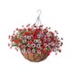 thumbnail image 3 of Cesta de flores artificiales, planta colgante falsa, decoración para colgar , maceta con cadena DIY para hogar, porche, balcón, exterior e Rojo Rosa, 3 of 8