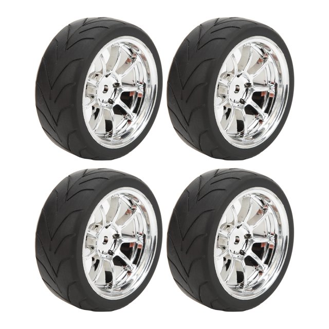 Neumlicos de Goma para Coche RC, Neumós RC de Amortiguación Fuerte para la Mayoría de Los Coches Deportivos Planos 1/10, Ruedas RC 1/10, Caminos difunde