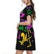 thumbnail image 2 of Balery Mardi Gras with Flamingo Vestidos sueltos de manga corta para mujer, vestidos de verano 2025, vestidos casuales de corte A con vuelo., 2 of 6