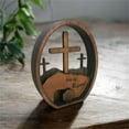 thumbnail image 4 of Wooden Easter Craft Decor – 13cm "He is Risen" Cross & Empty Tomb Ornament, Religious Easter Tabletop Shelf Decor for Home Church, 4 of 8