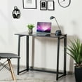 thumbnail image 4 of Gymax Bureau d'Ordinateur Pliable Table de Bureau à Domicile Table d'Étude Marron, 4 of 10