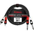 thumbnail image 2 of Kirlin Lightgear Dual Black Patch Cable 2x 1/4" Mono to 2x RCA 3 ft., 2 of 2