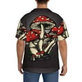 thumbnail image 5 of Balery Red Mushrooms Men's Casual Button Down Shirt Short Sleeve Textured Summer Cuban Beach Shirts-3X-Large, 5 of 7