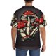 thumbnail image 3 of Balery Red Mushrooms Camisa Casual de Manga Corta con Botones para Hombre, Texturizada, Estilo Cubano, para Playa, Verano-4X-Large, 3 of 5