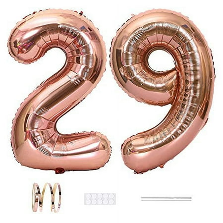 Xihuimay Number 29 Balloons 40 inch Digital Balloon Alphabet 29 Birthday Balloons Digit 29 Helium Big Balloons for Birthday Party Supplies Wedding Bachelorette Bridal Shower, Rose Gold Number 29