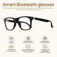 thumbnail image 4 of Lentes inteligentes, gafas bluetooth audio, bloqueo luz azul, altavoz oreja abierta, control voz, micrófono integrado, para música y trabajo, 4 of 8