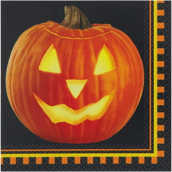 Unique Industries Pumpkin Glow 16 Count Luncheon Napkins