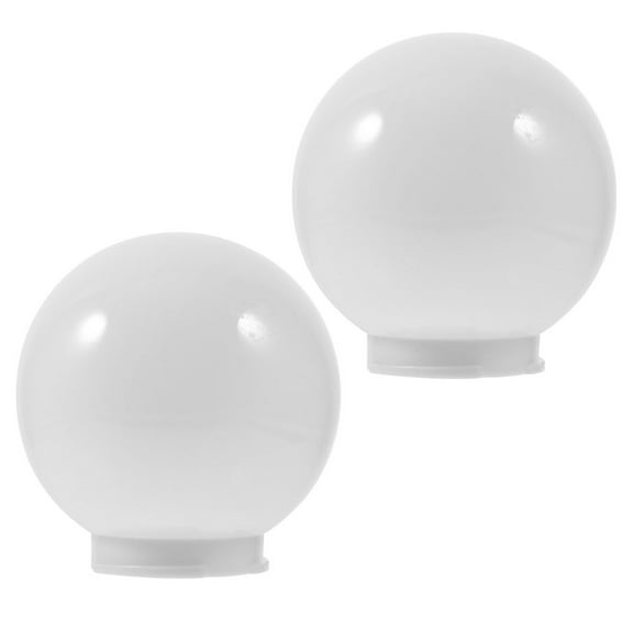 BEADCEST White Outdoor Lamp Post Light Fixture 2Pcs Spherical Acrylic 11.8In