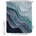 thumbnail image 2 of Green Grey Shower Curtains for Bathroom, Modern Gradient Abstract Marble Texture Waterproof Fabric Shower Curtain, Decorative Bathroom Curtain for Bathtub, 72"x84", No Hooks Included, 2 of 9