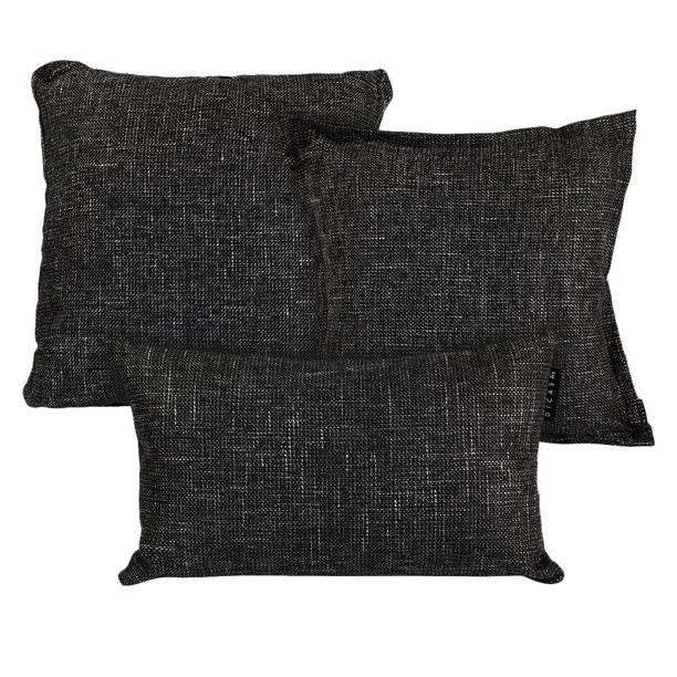 Set de 3 Cojines (1 Cuadrado + 1 Cuadrado Grande y 1 Rectangular) Fash Negro