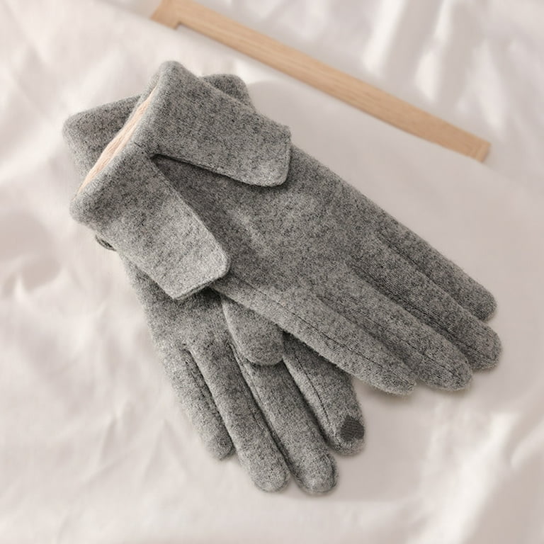 Woman Casual Gloves Thicked Wool Touchscreen-ready Design for Outdoor  Fishing Trip Dating Shopping Gray