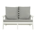 thumbnail image 3 of Kevinplus HIPS Loveseat with Cushion, Wood Grain Outdoor Garden Sofa,White/Grey, 3 of 8