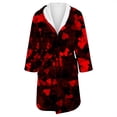 thumbnail image 4 of MEICHEN Plush Robes for Women Valentine's Day Fleece Plush Robe Long Warm Plush Bathrobe Loungewear Jacket Printed Comfort Robe Women's Robes, 4 of 5