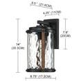 thumbnail image 5 of 14" Farmhouse Outdoor Light Fixture Wall Mount Porch Light for House, Garage, Doorway with Water Glass Lantern Shade E26, 5 of 5