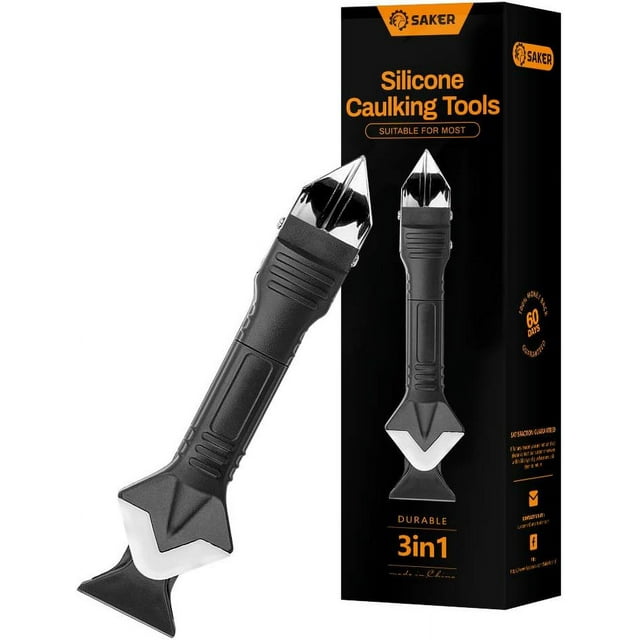 3 in 1 Caulking Tool Silicone Scraper - Silicone Caulking Tool - Silicone Cleaning Tool - Silicone Grout Remover Tool Set