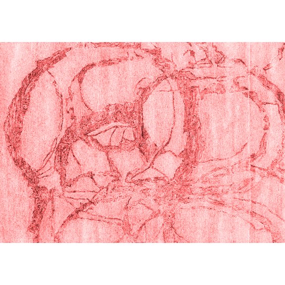 Ahgly Company Indoor Rectangle Abstract Red Contemporary Area Rugs, 5' x 8'