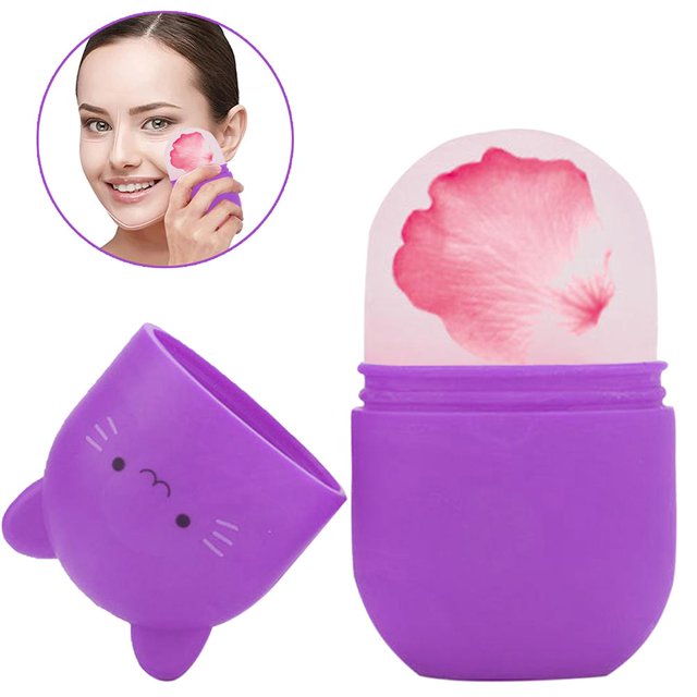 Rodillo de hielo para cara y ojos, rodillo facial de hielo reutilizable, alivio de hinchazón, molde de hielo de silicona para belleza facial, cuidado de la piel