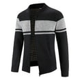 thumbnail image 4 of Herrnalise Men's Fashion Autumn And Winter Stand Collar Sweater Casual Fleece Jacket Black, 4 of 5