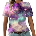 thumbnail image 5 of Otvok Women'S Starry Sky Graphic T-Shirts Loose Tees Summer Short Sleeve Casual Fashionable Tops, 5 of 6