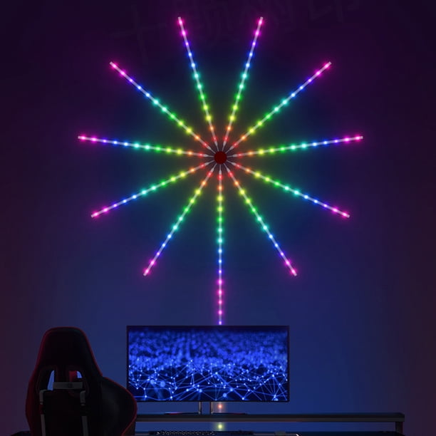 Luz De Fuegos Artificiales Lámpara de ambiente RGB Función de temporización Lámpara de noche de fuegos artificiales para adorno de fiesta temática Wdftyju Para estrenar