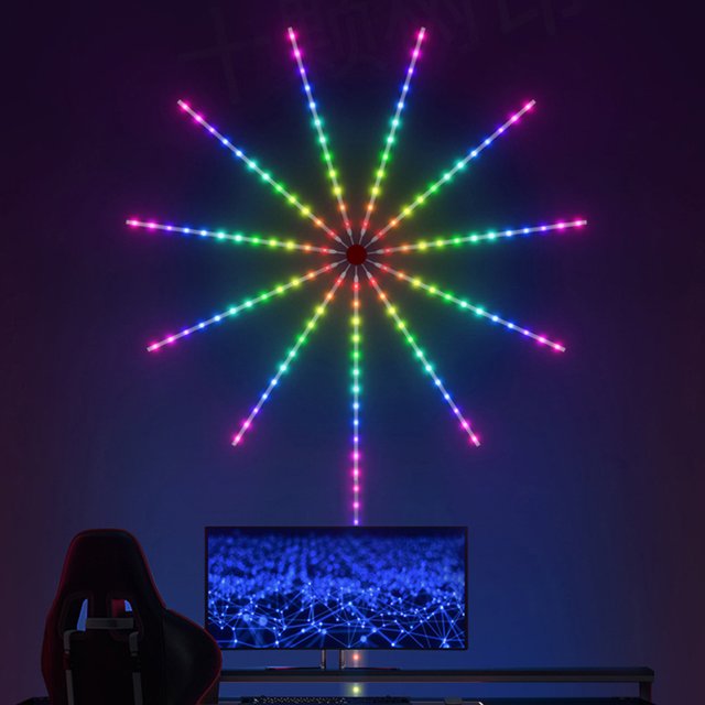 Luz De Fuegos Artificiales Lámpara de ambiente RGB Función de temporización Lámpara de noche de fuegos artificiales para adorno de fiesta temática