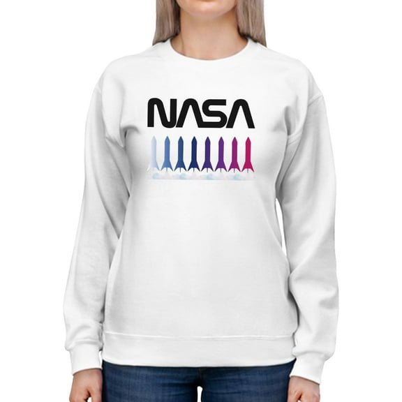NASA Nasa Rocket Gradient Sweatshirt Women -NASA Designs, Female 4X-Large