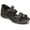 Black Leather, variant on Women's Revere Comfort Shoes Geneva Hook and Loop Sandal
