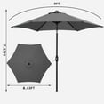 thumbnail image 2 of Autlaycil 9ft Outdoor Patio Umbrellas 6 Ribs with Tilt and Crank Patio Table Umbrella, for Patio Garden and Poolside, Grey, 2 of 6