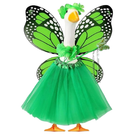 AuroraX Summer Porch Goose Clothes Sets for 23" Goose,Happy Birthday Goose Outfits,Party Cute Porch Goose Accessories Lawn Yard Patio Decor