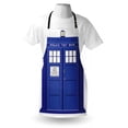 thumbnail image 3 of Police Apron Doctors Blue House British Landmark Phone Box Police Call Image Artwork Print, Unisex Kitchen Bib Apron with Adjustable Neck for Cooking Baking Gardening, Blue and White, by Ambesonne, 3 of 3