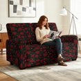 thumbnail image 3 of SCRAWLGOD Rose Love Heart Print Stretch Recliner Slipcover for Valentine's Day Anti Scratch 2 Seater Reclining Slipcover Washable Anti Slip Recliner Cover, 3 of 8