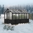 thumbnail image 3 of VEIKOUS 6x12ft Cedar Wood Walk-in Greenhouse W/ Adjustable Ventilation, UV-Protected Polycarbonate Panels, Lockable Door, Black, 3 of 17