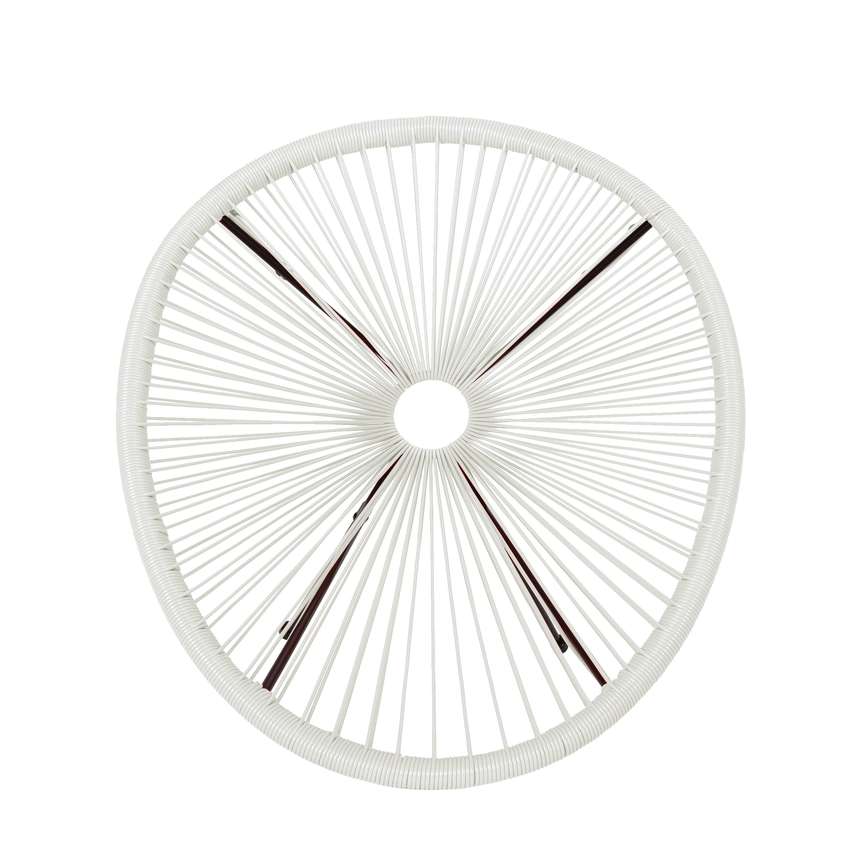 Euroco Rattan Patio Chairs Set of 2,Outdoor Woven Basket Club Chairs with Metal Frame for Living room Backyard Garden,All-weather Wicker,White