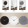 thumbnail image 3 of Wall Clock 12 Inch Silent Non Ticking Battery Operated Wooden Gray Modern Office Simple Minimalist Clock Decorative for Kitchen Home Bathroom Living Room, 3 of 9