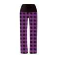 thumbnail image 3 of Posijego Women's Plaid Lounge Pants Drawstring High Waisted Wide Leg Pajama Pants Soft Pj Pants Sleepwear, 3 of 4