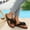 Black, variant on Caywon Women Flat Slide Sandals, Decorative Bow Knot Toe Ring, Flip Flop Thick Sole Dressy, Comfortable Ladies Shoes Sandalias Planas Mujer