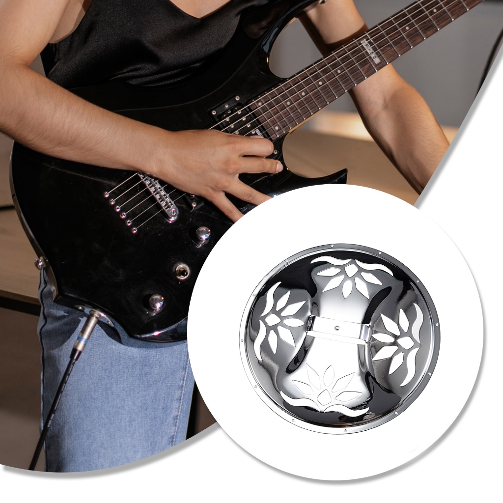 XISAOK Metal Perforated Guitar Cover Plate Practical Guitar Resonator Cover Plate for Resophonic Guitar Replacement Parts