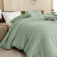 thumbnail image 6 of ANGENIA California King Comforter Sets Sage Green, 3 Pieces Cozy Fluffy Boho Tufted Oversized Cal King Bedding Comforter Set, Farmhouse Lightweight Down Alternative Bed Set, 6 of 7