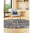 thumbnail image 3 of Unique Loom Aramis Collection Area Rug - Aras (10' Round Blue/Beige), 3 of 9