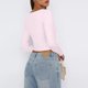 thumbnail image 4 of Camiseta Pivanzore para mujer, cuello cuadrado, manga larga, rosa, talla S, 4 of 5