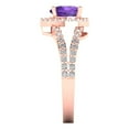 thumbnail image 3 of 1.49 ctw with Simulated Diamond Halo Accents Anniversary Ring for Women | Heart Cut Natural Amethyst | Hyperallergenic Solid 18K Rose Gold, 3 of 5