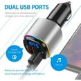 thumbnail image 2 of Bc41 Car Fm Transmitter Bluetooth MP3 Player Charger Cigarette Lighter Silver, 2 of 5