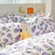 thumbnail image 5 of Juego de cama de 3 piezas de algodón grueso con diseño de flores moradas, suave y transpirable para cama de 1,2 m, 5 of 5