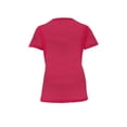 thumbnail image 2 of Playera Fruit Of The Loom para Mujer, Manga Corta Cuello V Rosa Jaspe Talla  2EG, 2 of 4