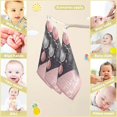 thumbnail image 3 of SKYSONIC Pink Merry Christmas Baby Muslin Washcloths Face Towel, Branches Snowflakes Ball Burp Cloths Cotton Wipes 5 PCS Infant Wash Cloth for Newborn Boys Girls 12"x12", 3 of 7